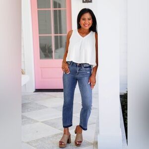 New Judy Blue Medium Wash Released Hem
Cropped Bootcut Jeans